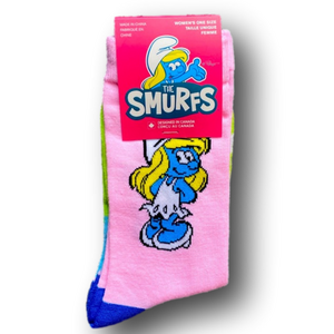 3/$20 The Smurfs Smurfette Funny Novelty Crew Socks - Brand New